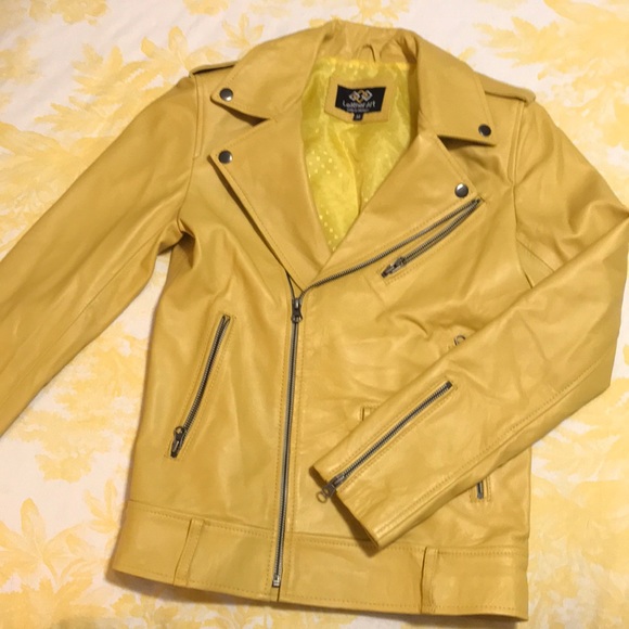Jackets & Blazers - Yellow Genuine Leather Classic Motorcycle Jacket